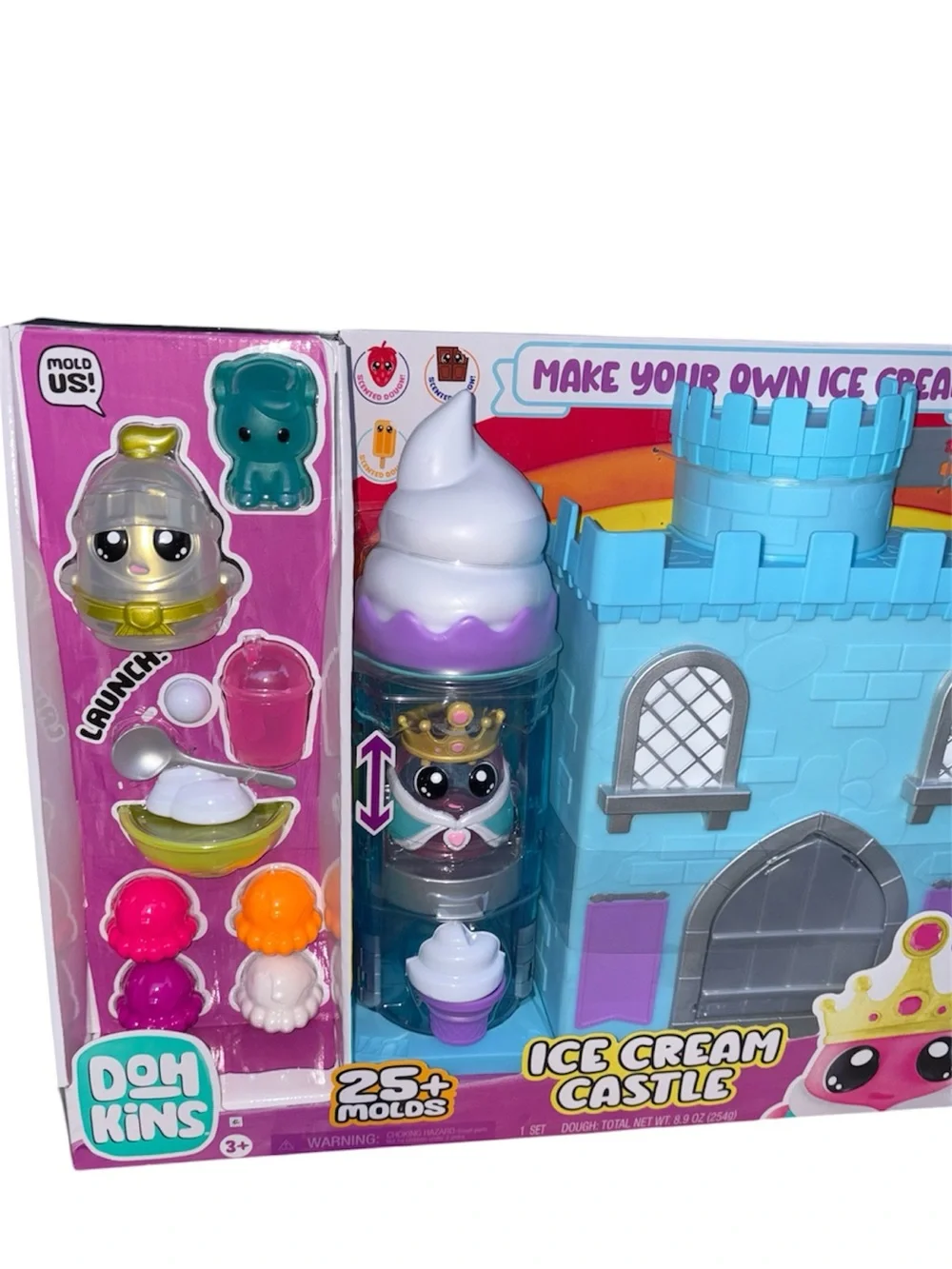 DohKins Ice Cream Castle with Princess & Knight - Scented Dough that Never Dries